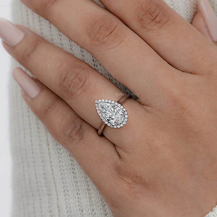 Pear Shape Lab Grown Diamond Enagement Ring 