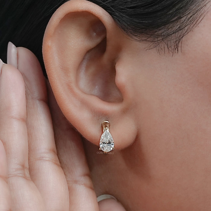 Pear Lab Diamond Hoop Earrings