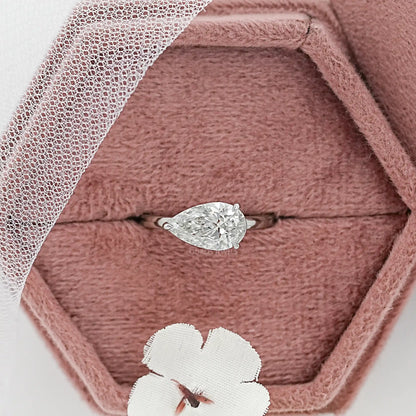 Pear Shaped Diamond Solitaire Bezel Set Ring
