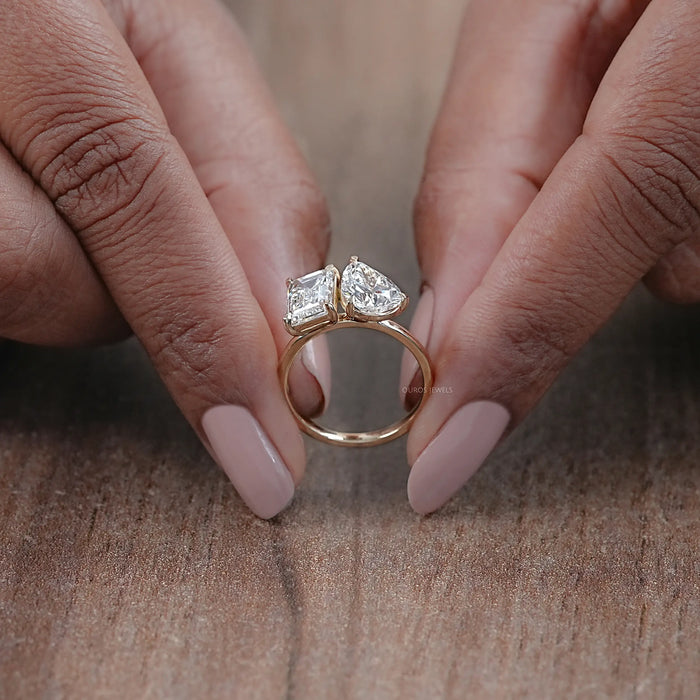 Pear and Emerald Lab Grown Diamond Toi Et Moi Ring