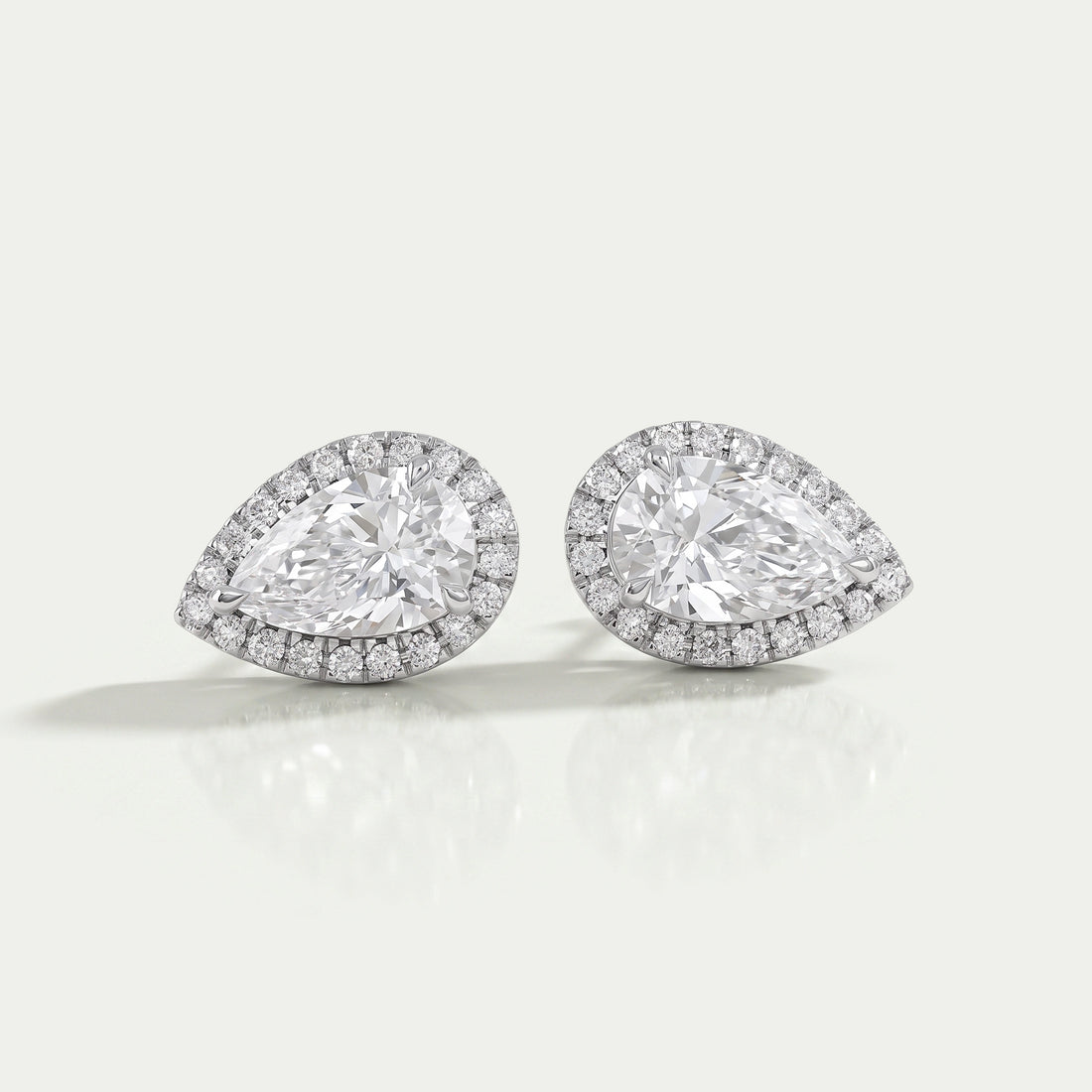 Pear Lab Grown Diamond Halo Stud Earrings Earring