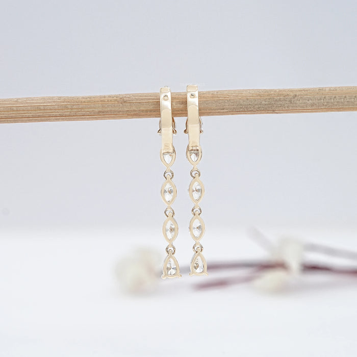 Pear & Marquise Diamond Drop Dangle Earrings