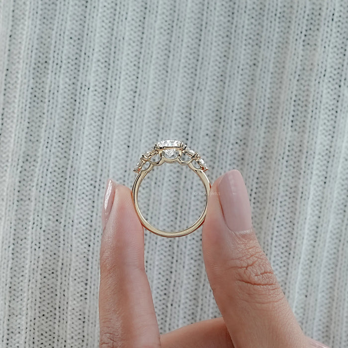 Pear And Round Diamond Five Stone Engagement Ring