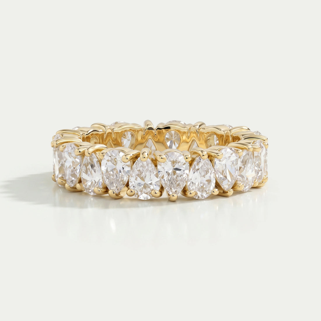 Pear Cut Lab Diamond Full Eternity Wedding Band Rings