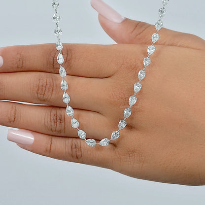 Emerald Cut Lab Grown Diamond Tennis Necklace