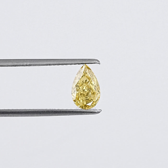Yellow Pear Shaped Lab Made Diamond