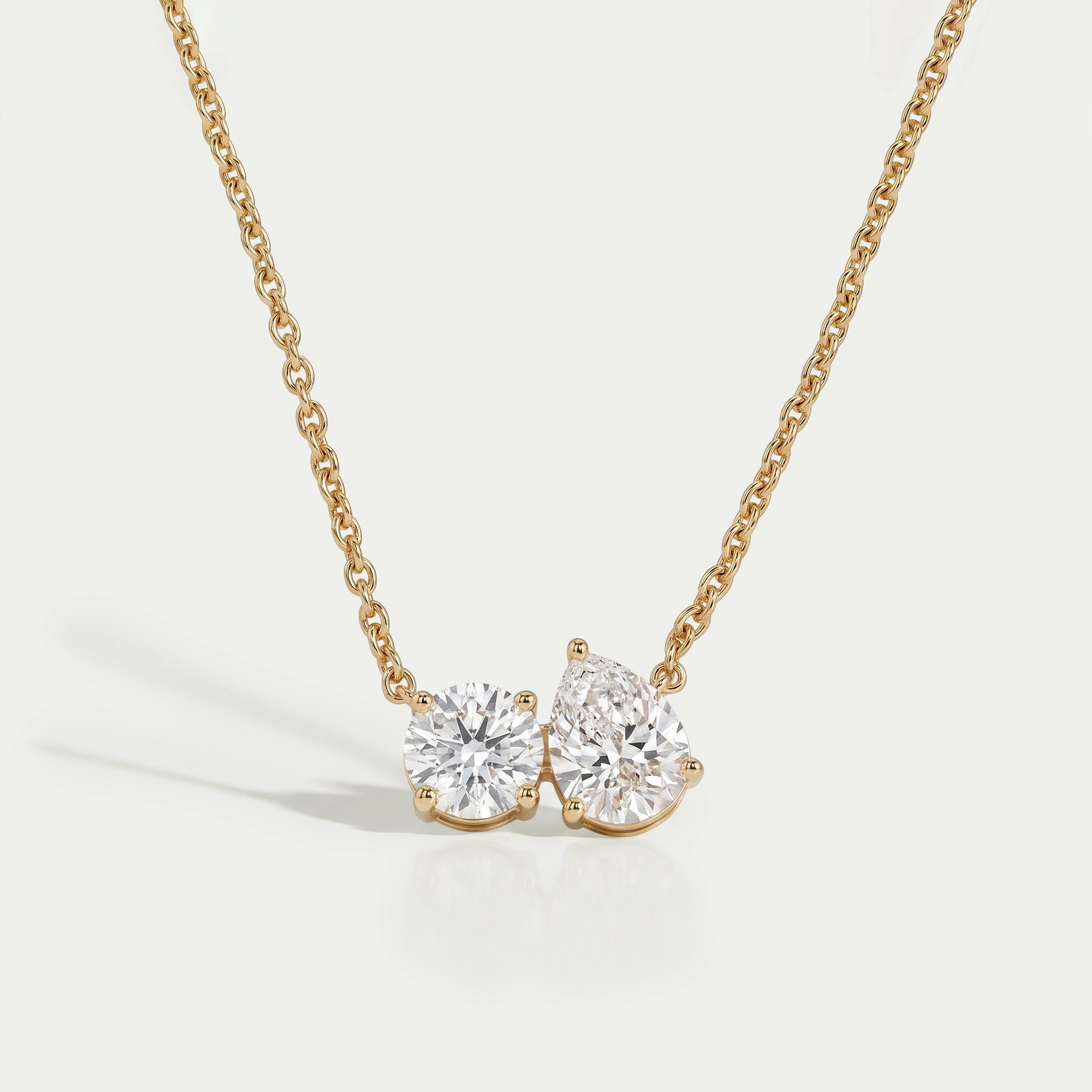 Pear And Round Diamond Toi Moi Pendant Necklaces