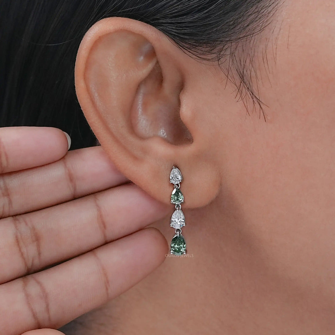 Pear Cut Lab Diamond Dangle Earrings Earrings