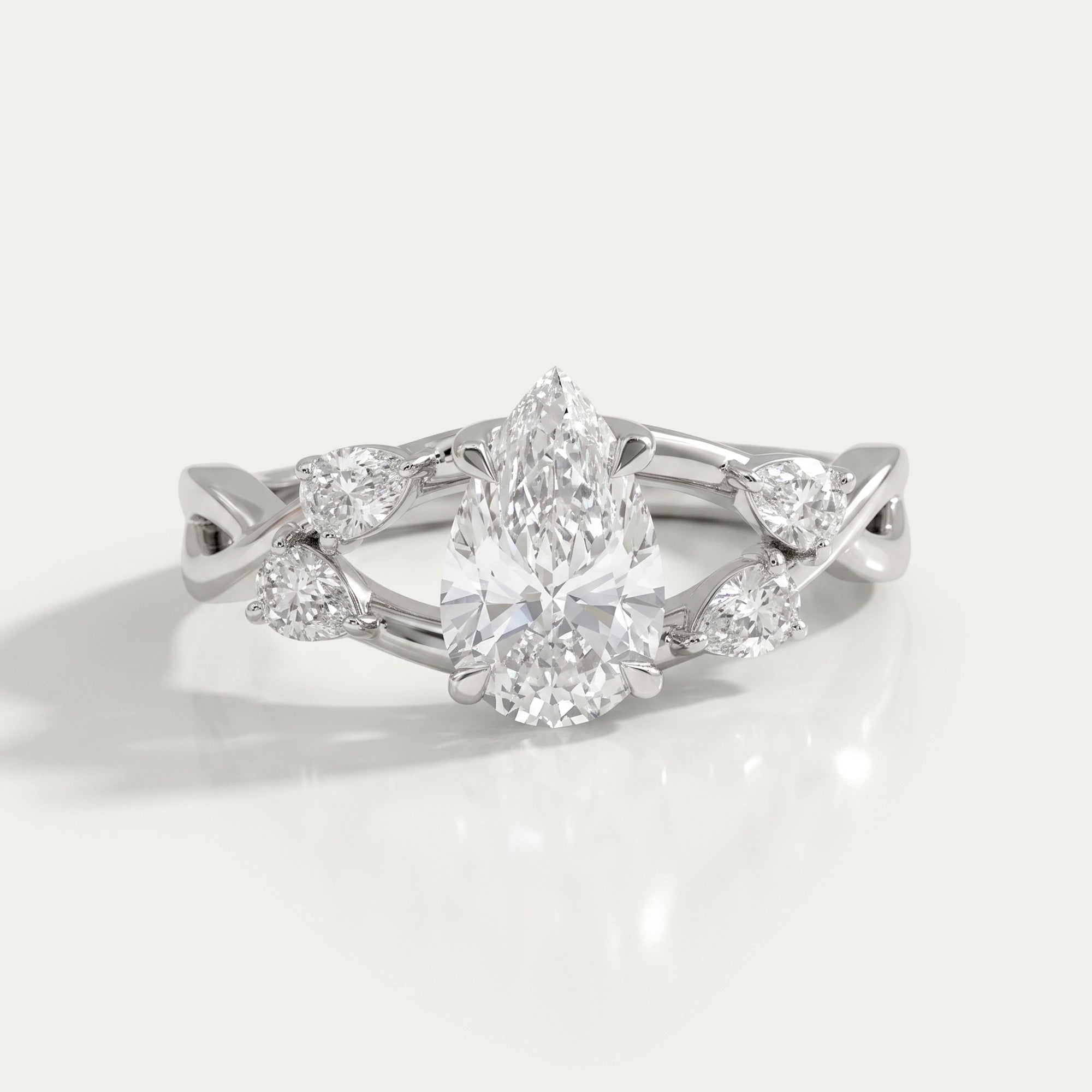 Infinity Pear Lab Diamond Engagement Ring Ring