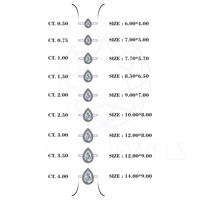 Pear Shape Lab Grown Diamond Enagement Ring 