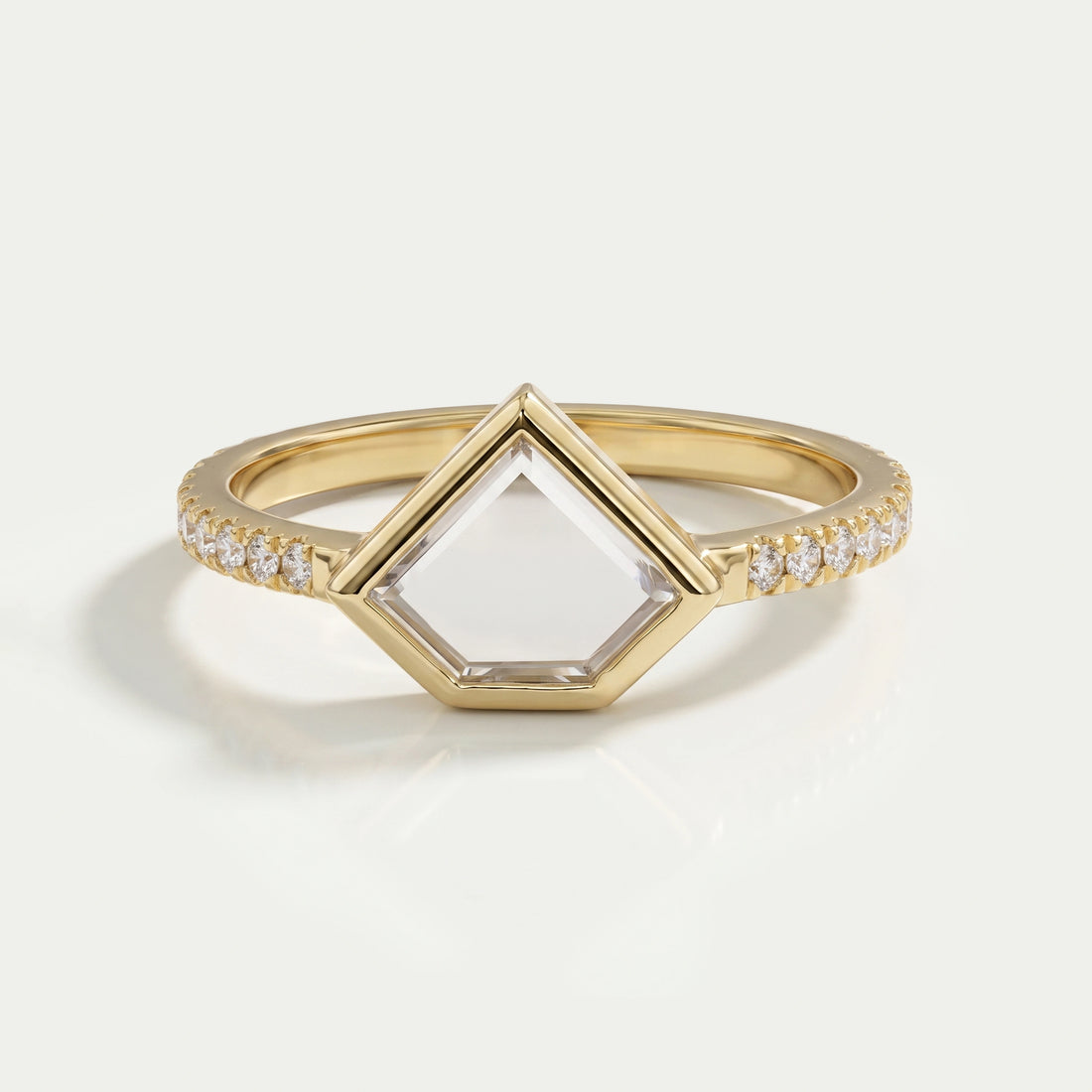 Pentagon Portrait Cut Lab Diamond Solitaire Ring