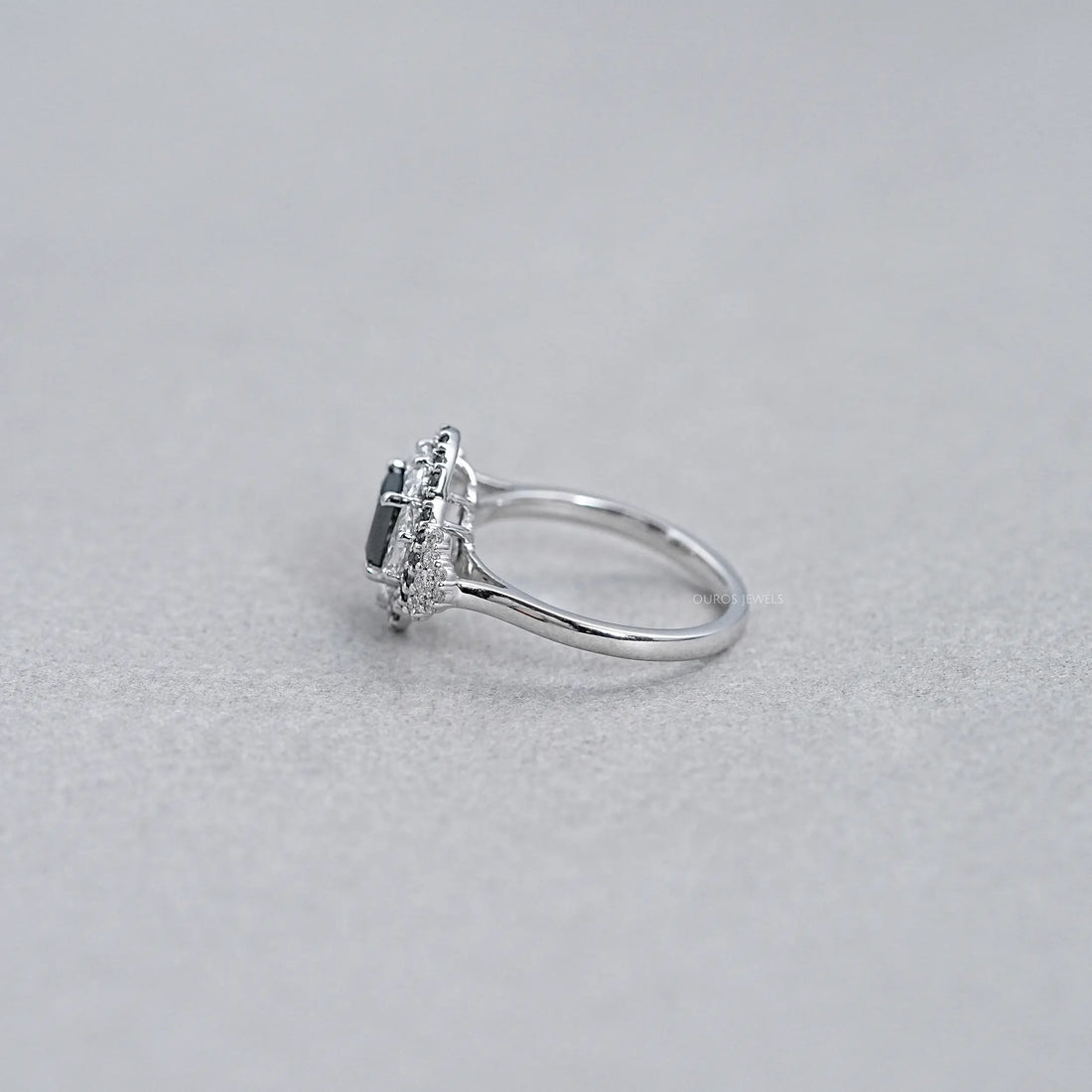 Halo Moon Halo Black Diamond Engagement Ring Rings