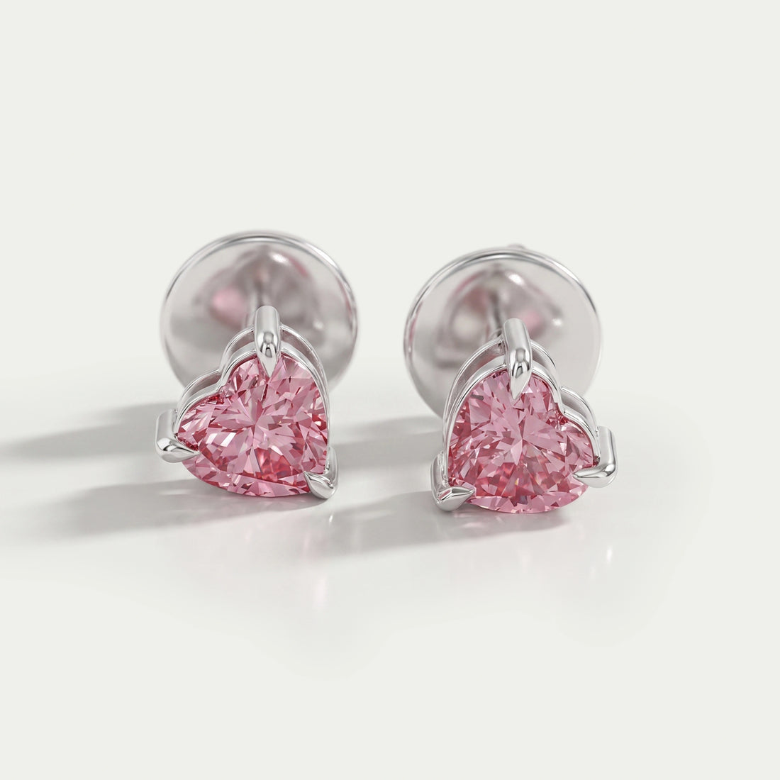 Pink Heart Cut Diamond Earrings Earring