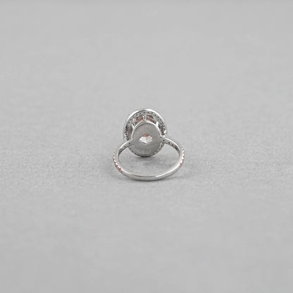 Fancy Pink Oval Cut Lab Diamond Halo Engagement Ring Ring