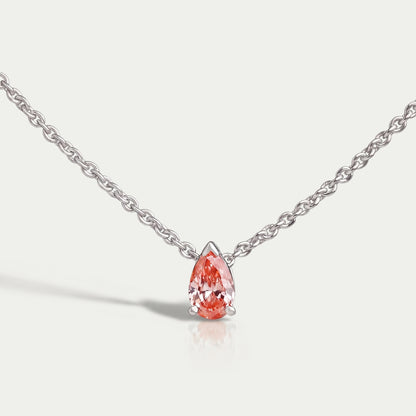 Pink Pear Cut Lab Grown Diamond Pendant Necklaces