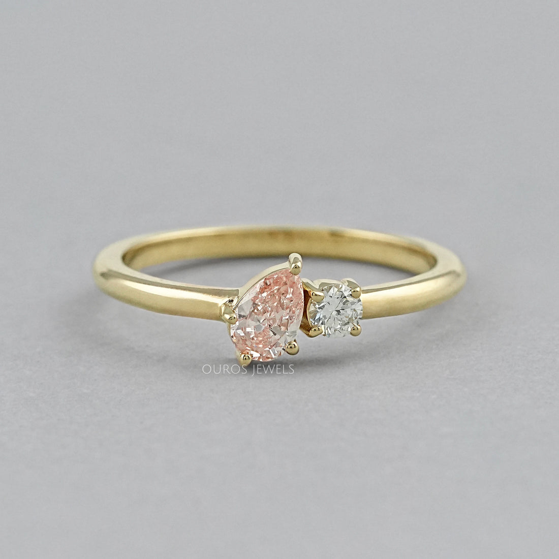 Pink Pear Lab Diamond Toi Et Moi Engagement Ring Ring