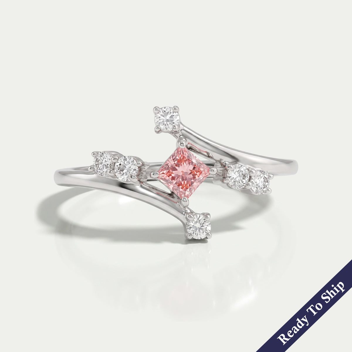 Pink Princess Diamond Bypass Ring