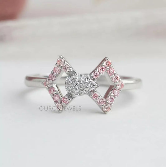 Round Cut Lab Grown Bow Classic Wear Ring Rings