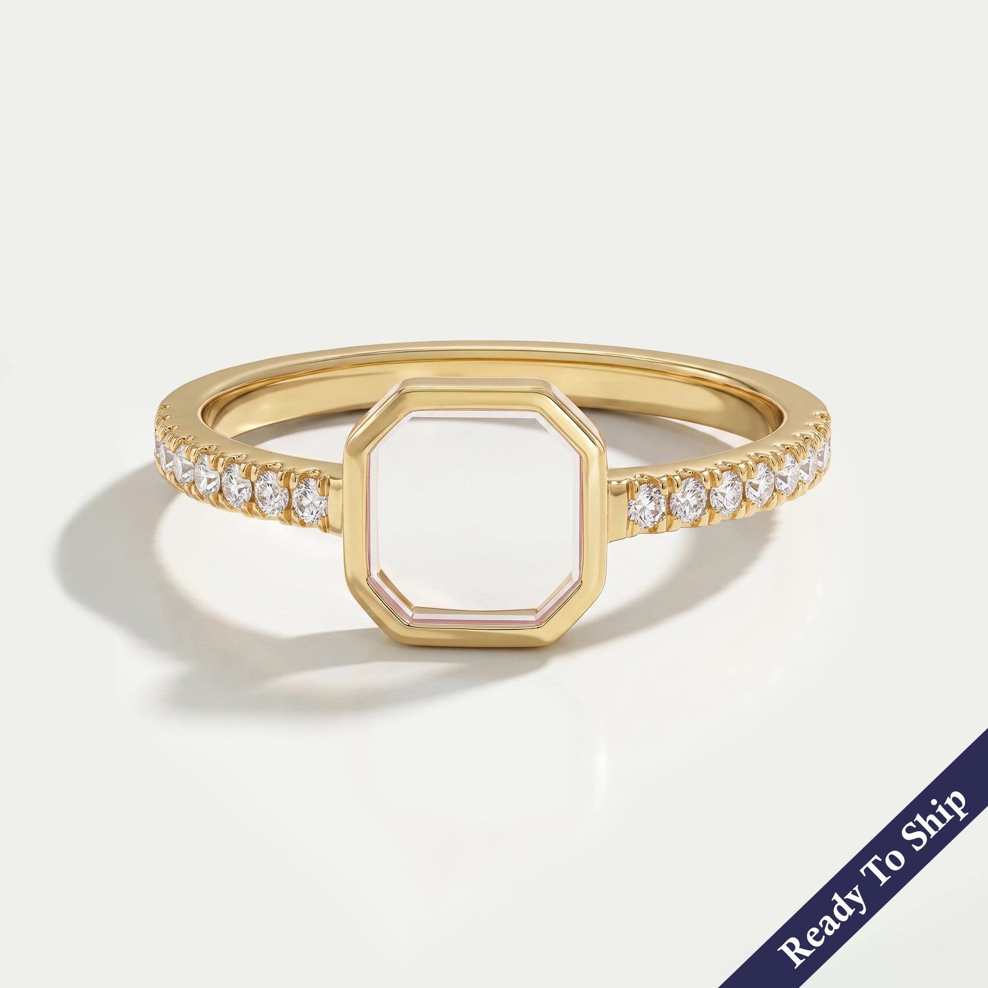 Asscher Portrait Cut Diamond Ring