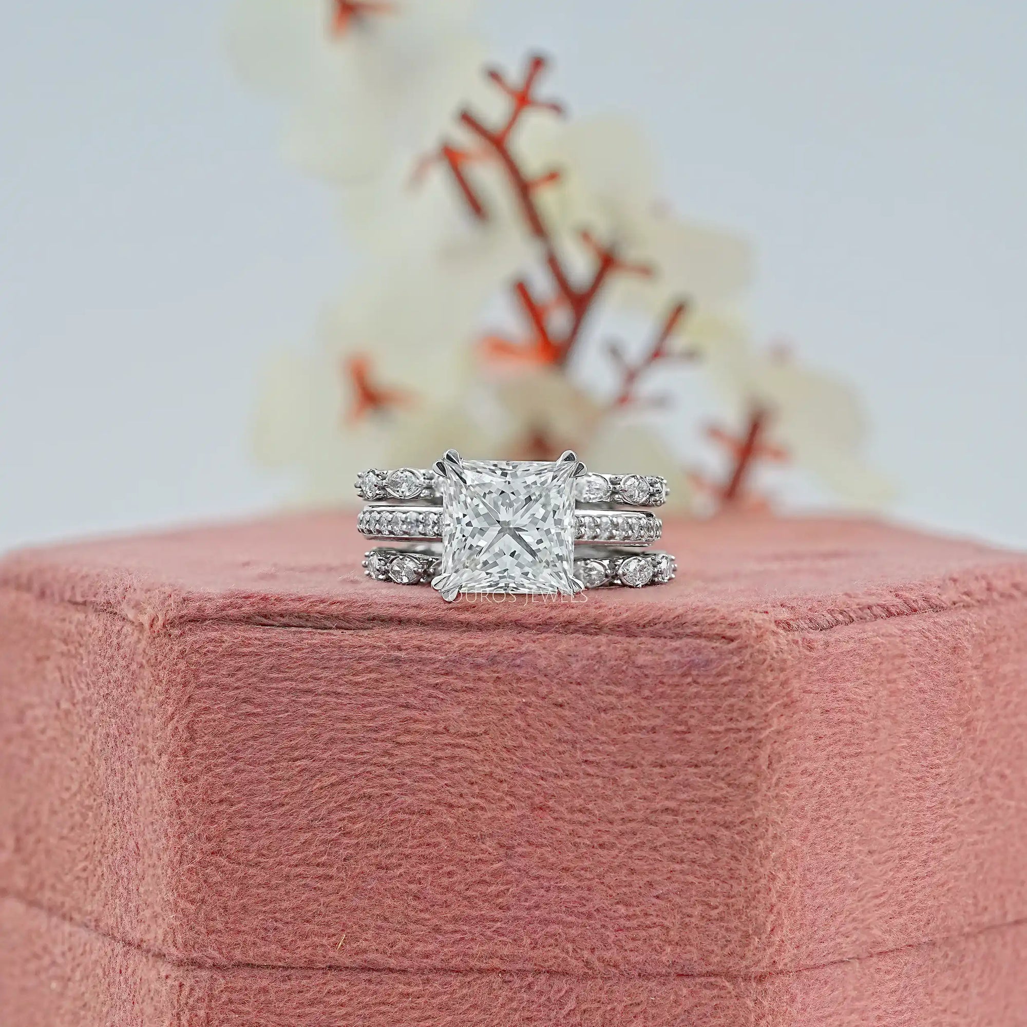 Lab Grown Round Diamond Ring Bridal Set
