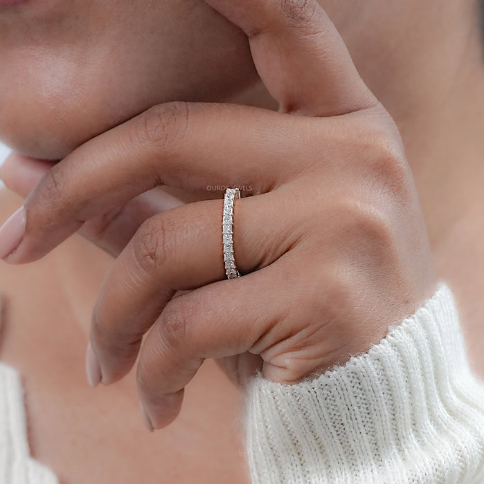 Full Eternity Band with Princess Cut Lab Diamond