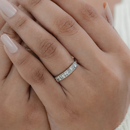 Five Stone Lab Diamond Bezel Set Ring Ring