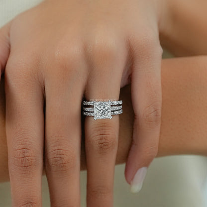 Lab Grown Round Diamond Ring Bridal Set