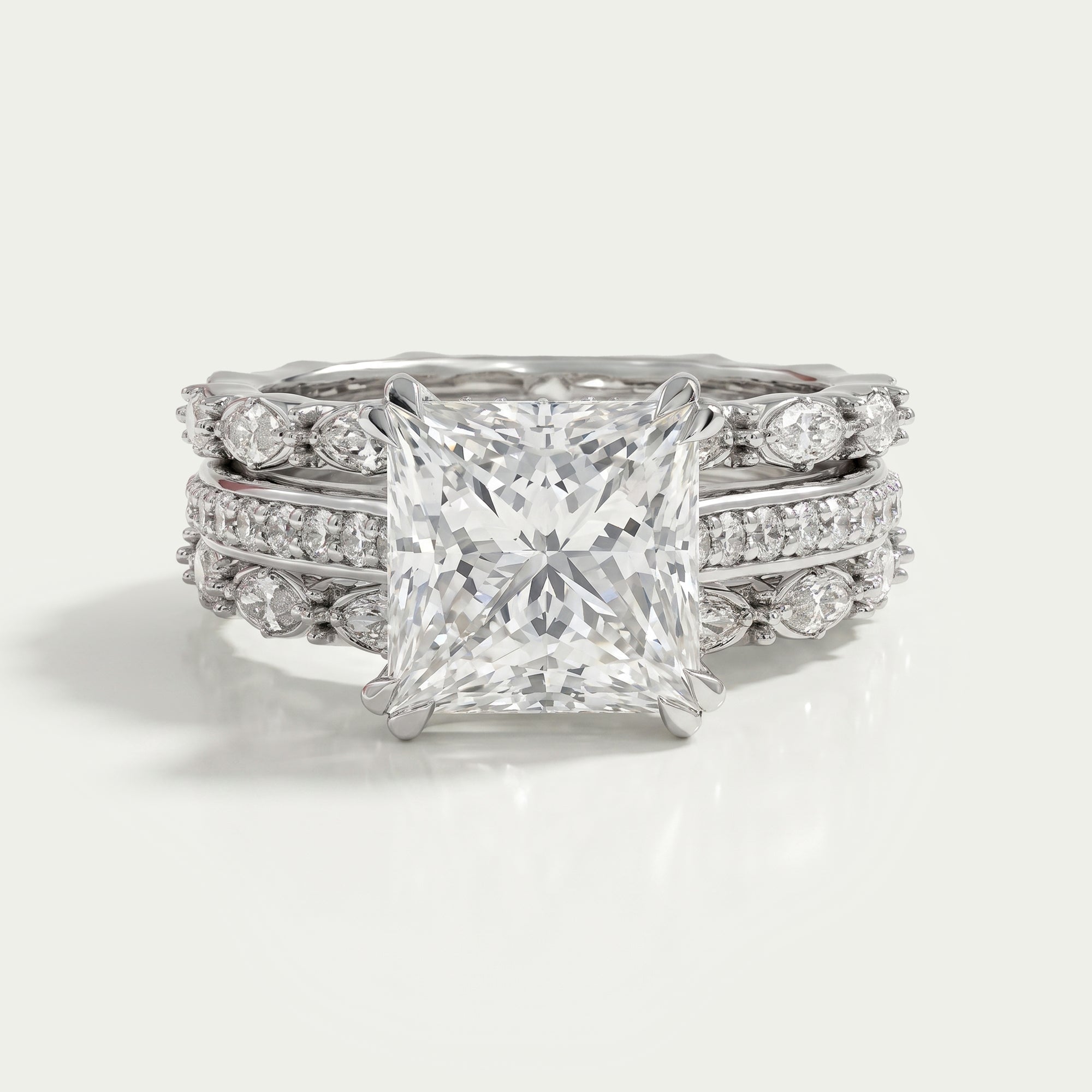 Lab Grown Round Diamond Ring Bridal Set