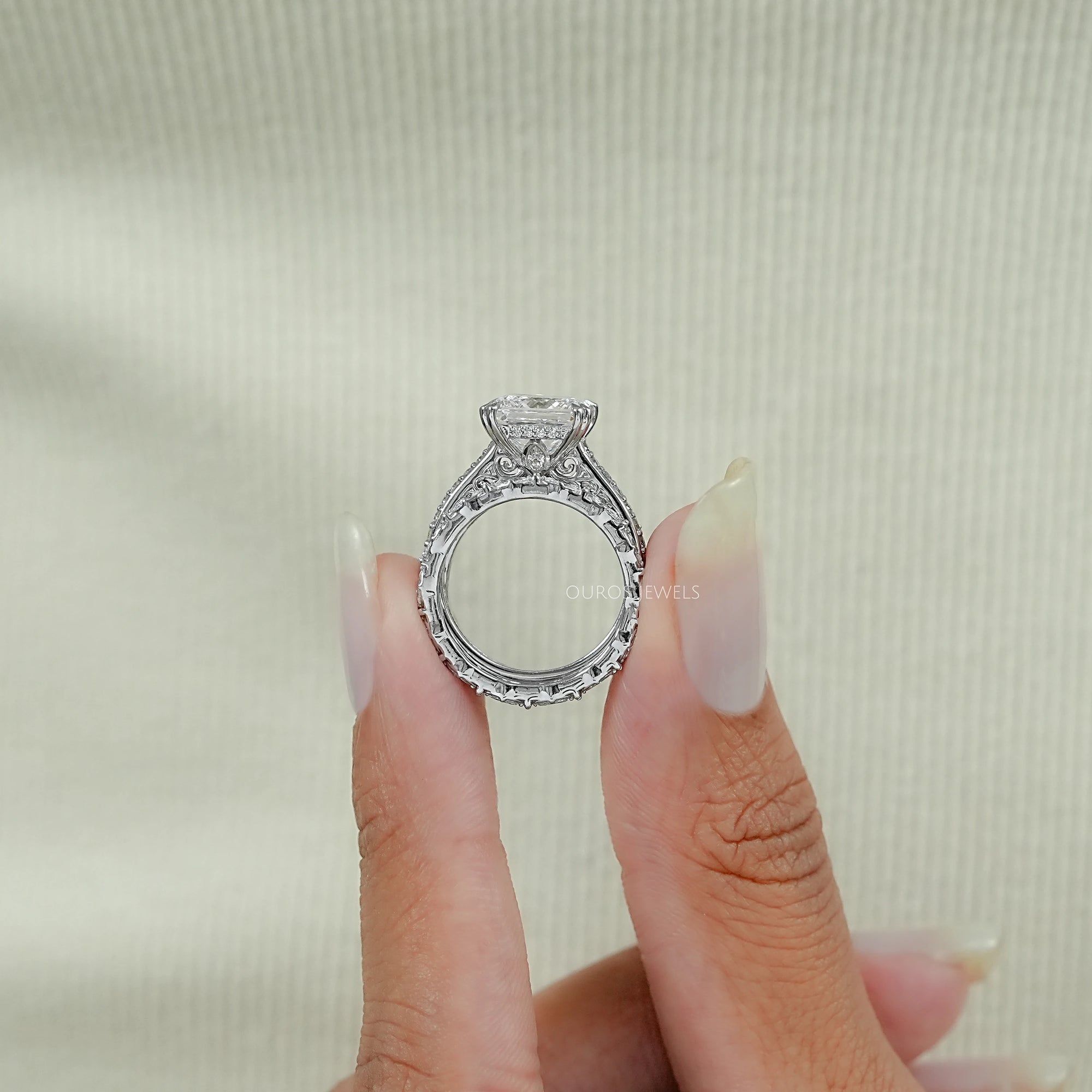 Lab Grown Round Diamond Ring Bridal Set