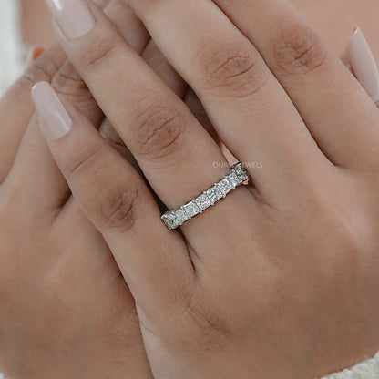 Princess Lab Diamond Eternity Wedding Band Ring