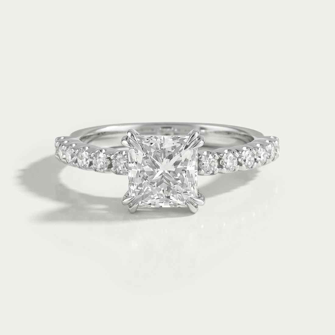 Euro Shank Hidden Halo Diamond Engagement Ring Ring