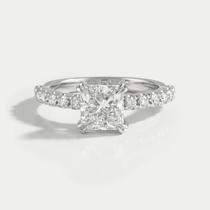 Euro Shank Hidden Halo Diamond Engagement Ring Ring