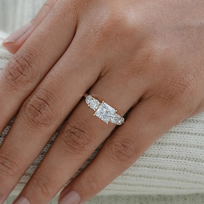 Five Stone Princess Lab Diamond Engagement Ring
