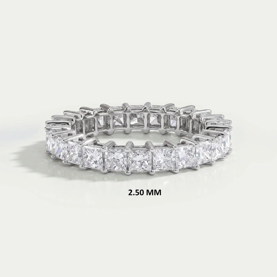 Princess Cut Lab Diamond Full Eternity Band Rings