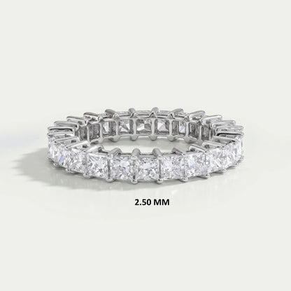 Princess Cut Lab Diamond Full Eternity Band Rings
