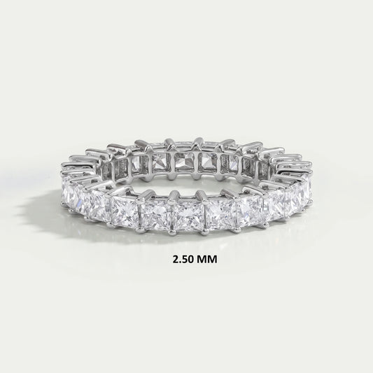 Princess Cut Lab Diamond Full Eternity Band Rings