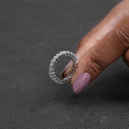 Princess Cut Lab Diamond Full Eternity Band Rings