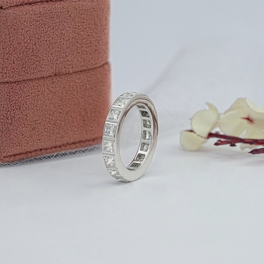 Princess Lab Diamond Eternity Wedding Band Ring