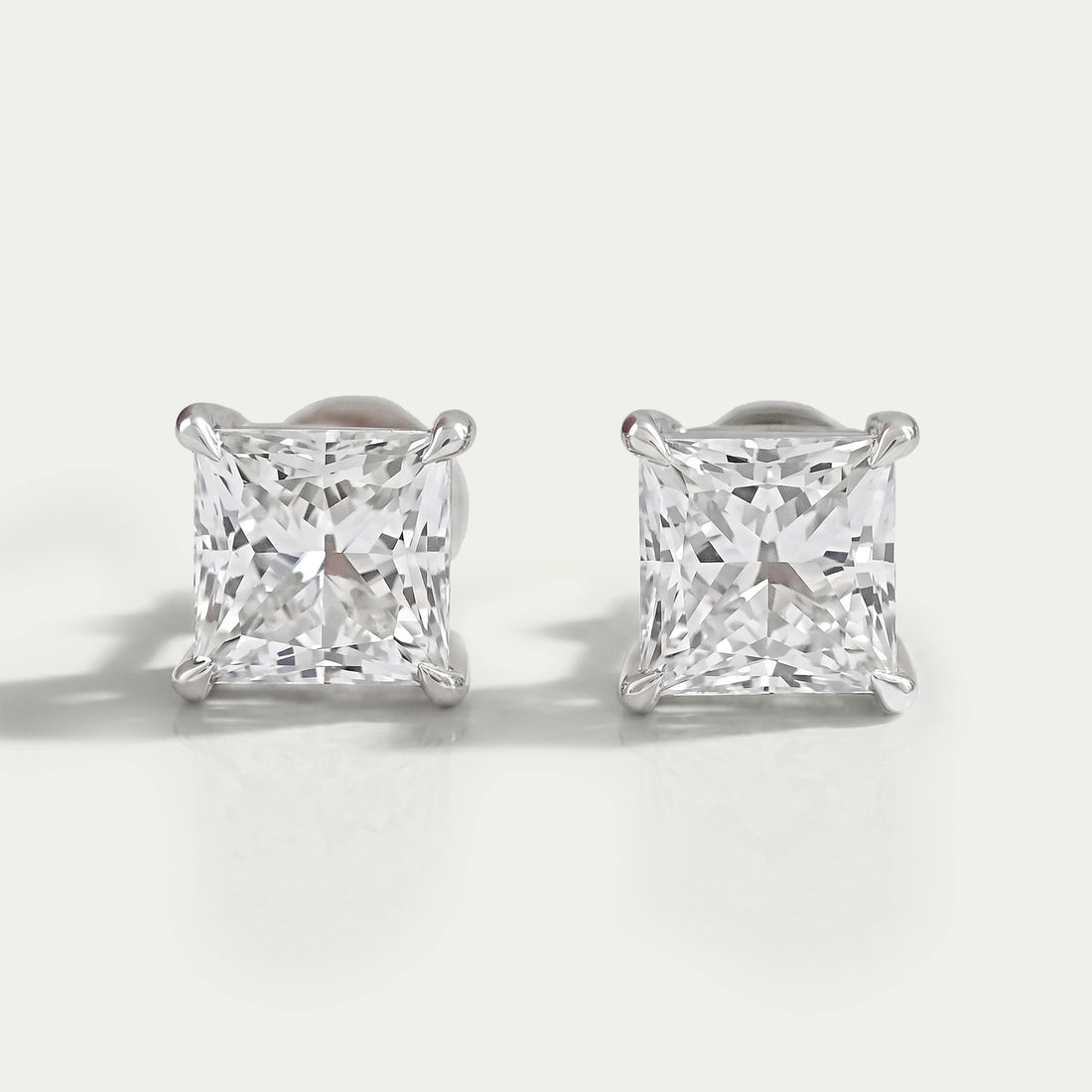 Princess Cut Lab Grown Diamond Stud Earring