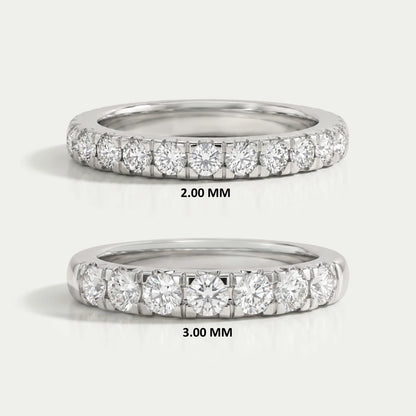 Round Lab Grown Diamond Half Eternity Band