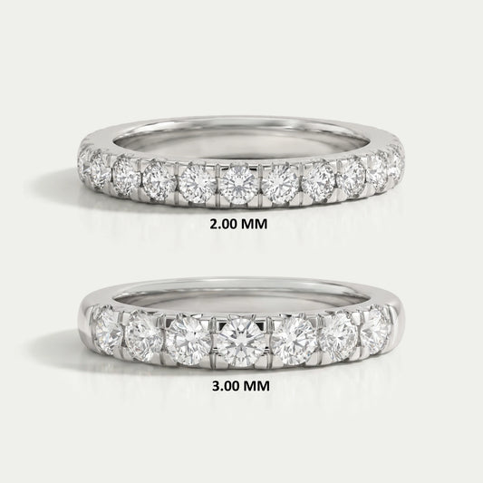 Round Lab Grown Diamond Half Eternity Band