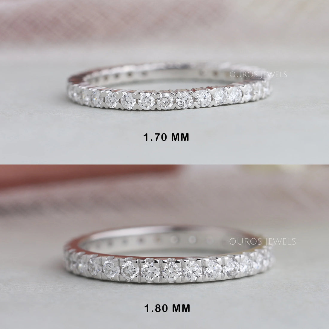 1.80 MM Round Cut Lab Diamond Eternity Wedding Band Ring