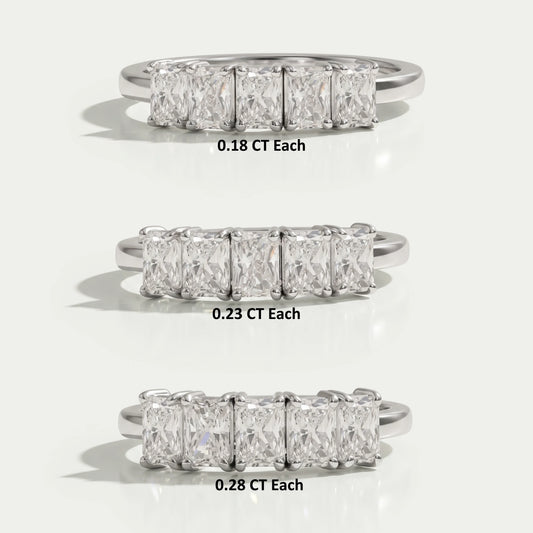 Five Stone Radiant Cut Lab Grown Diamond Ring
