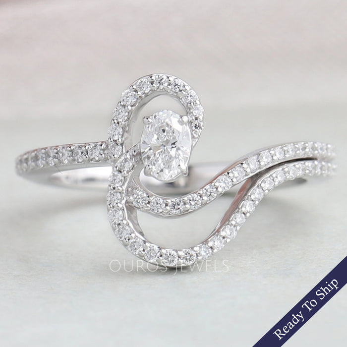 Oval Cut Lab Grown Diamond  Bridal Engagement Ring