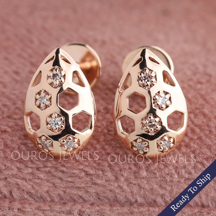 Rose Gold Diamond Earrings