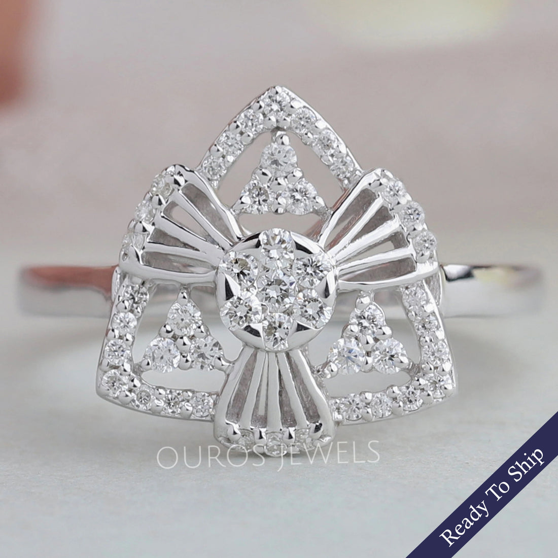 Triangle Shape Bridal Engagement Ring