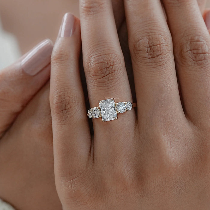 Radiant Lab Grown Diamond Five stone Engagement Ring