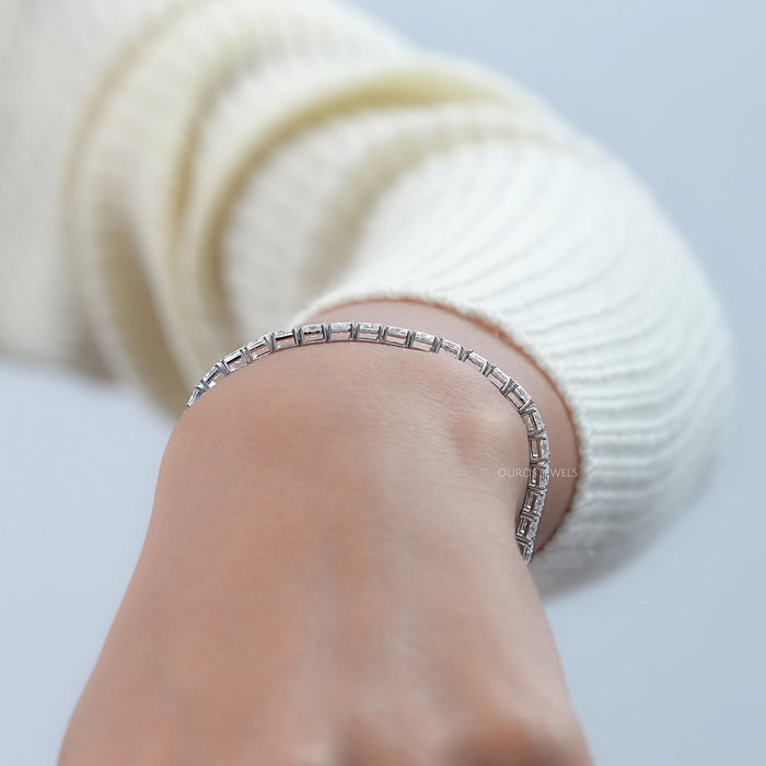 East West Radiant Lab Diamond Tennis Bracelet 