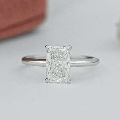 Radiant Cut Solitaire Diamond Engagement Ring Ring
