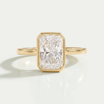 Bezel Set Radiant Cut Diamond Engagement Ring